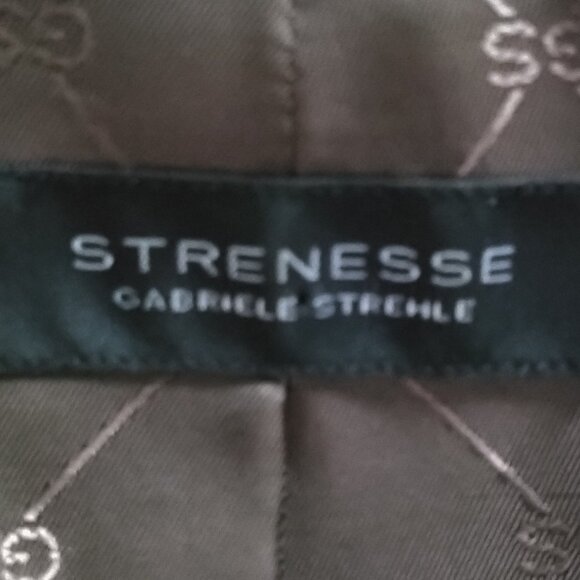 Strenesse Chocolate Brown Wool-Cashmere Jacket with Silk Ruffle - Picture 14 of 16